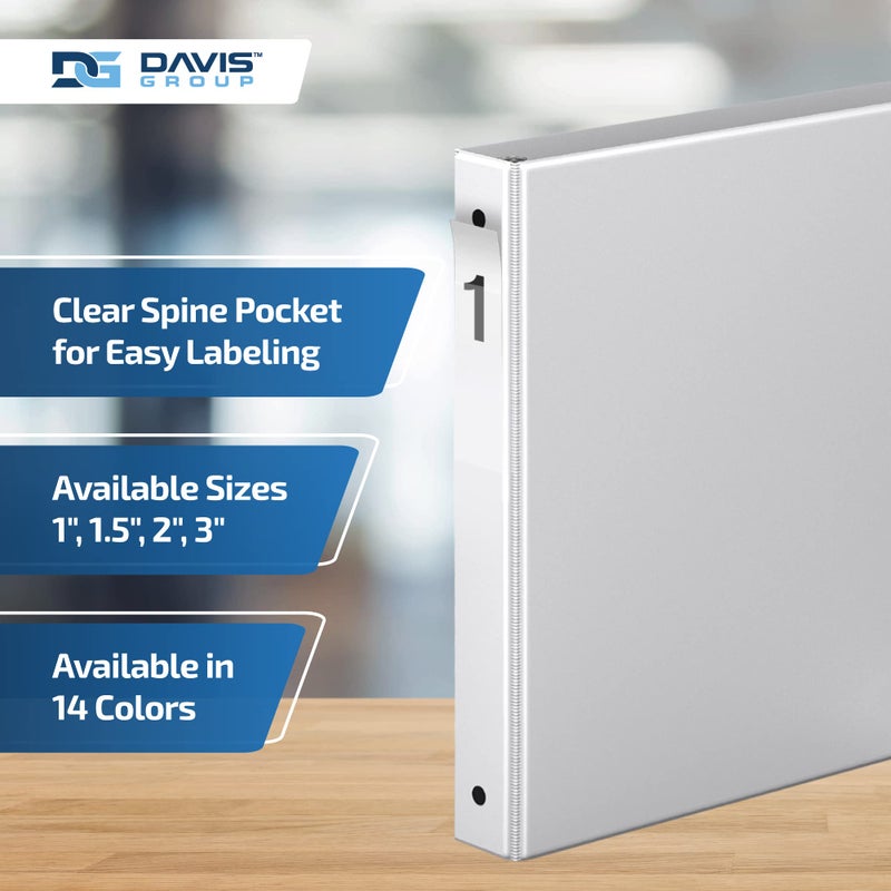 Davis Group Premium Economy 6-Pack 3-Ring Binders for School or Office, Round-Ring Binders, 1 Inch, White - Image 4